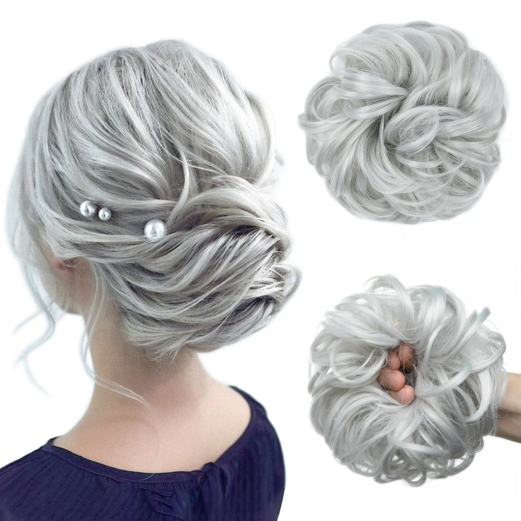 Synthetic Messy Hair Bun Extensions Big Curly Elastic Hair Scrunchies Hairpieces Chignon Donut Updo Hair Pieces for Women