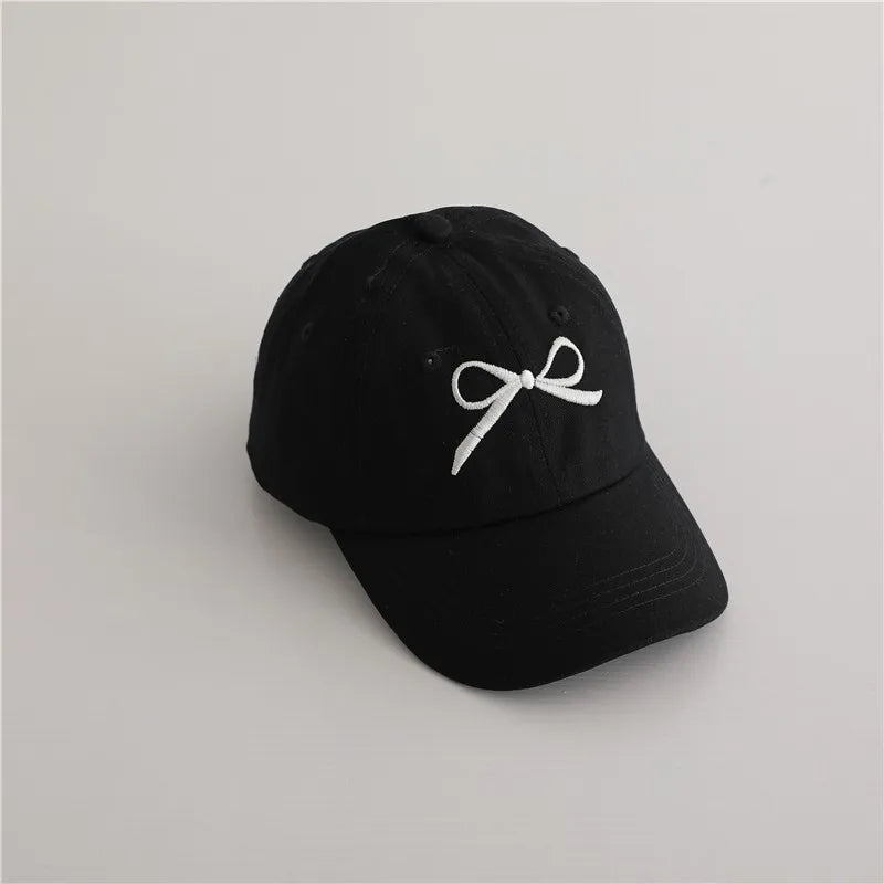 Fashion Children Embroidery Bow Baseball Hats Kids Accessories Boy Girl Vacation Sunscreen Hat Cotton Baby Adjustable Casual Cap