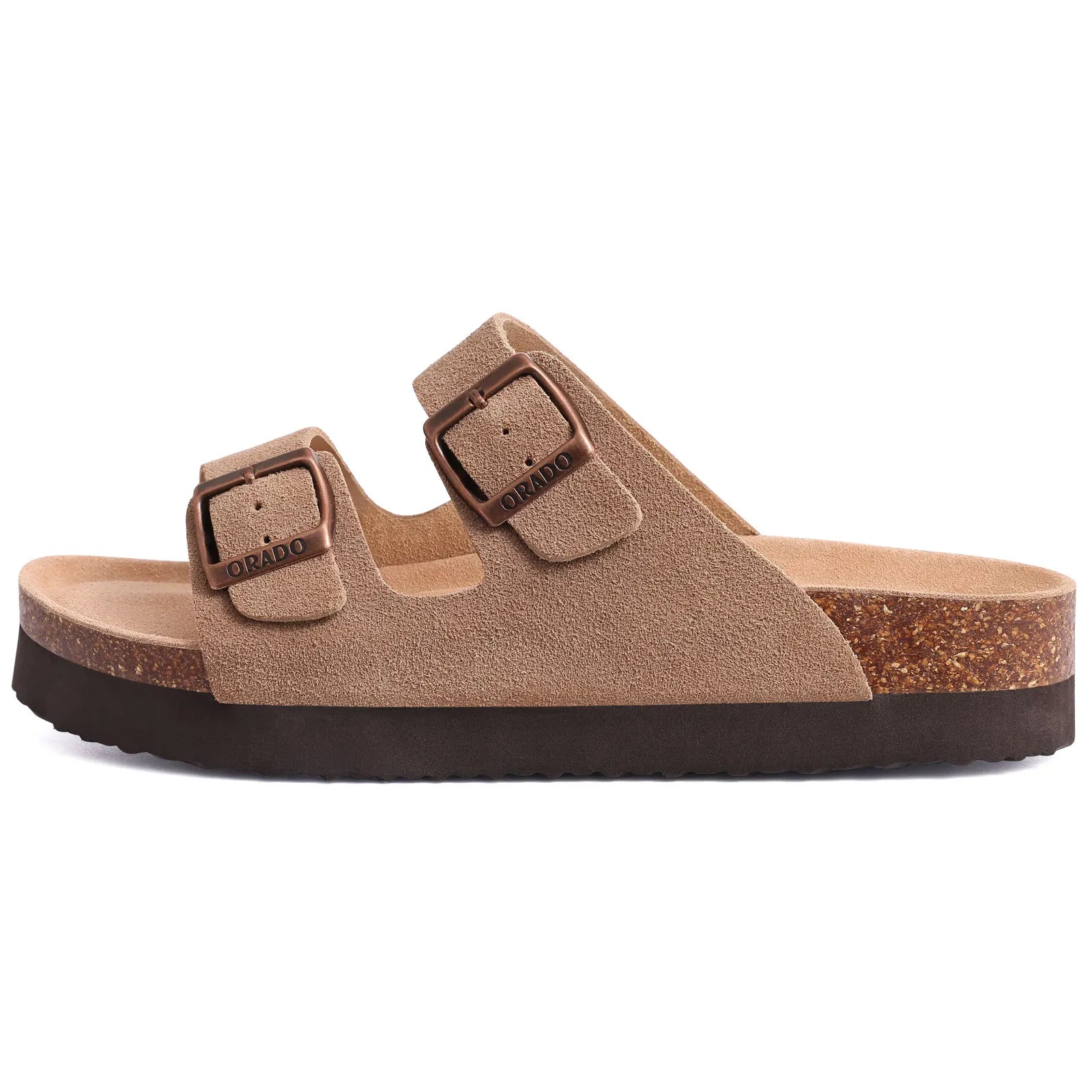 Bebealy Women's Cork Footbed Slide Men Sandal Summer Outdoor Sandals With Adjustable Buckle Beach Sandals Vacation Pool Sandals