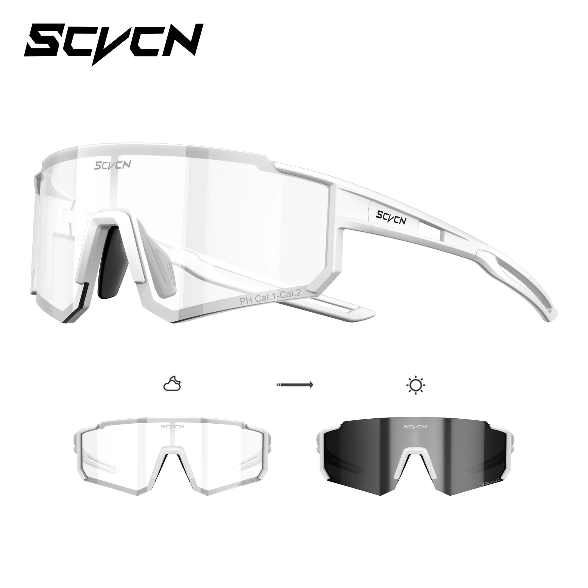 SCVCN Photochromic Hiking Eyewear Cycling Glasses Sports Sunglasses for Women Outdoor Road  MTB Bike Glasses UV400 Men Windproof