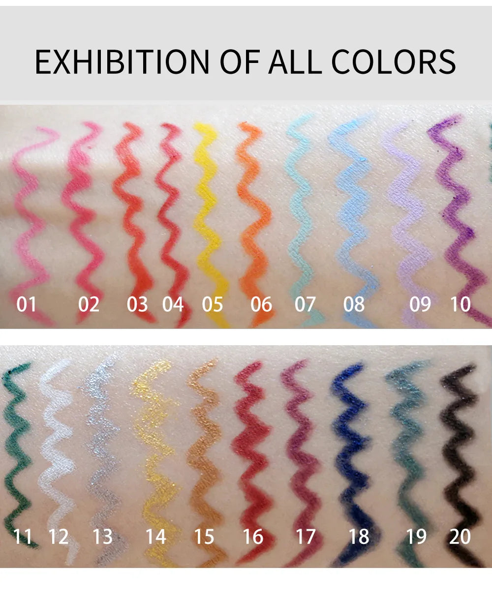Waterproof Creamy Eyeliner Pencil Set Long Lasting Smooth Gel Professional Eye Makeup Vibrant Colors Kit