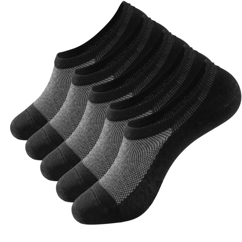 RMSWEETYIL 5 Pairs No Show Low Cut Short Invisible Liner No Slip Socks for Men and Women Cotton Thin Flat No See Boat Shoe Socks