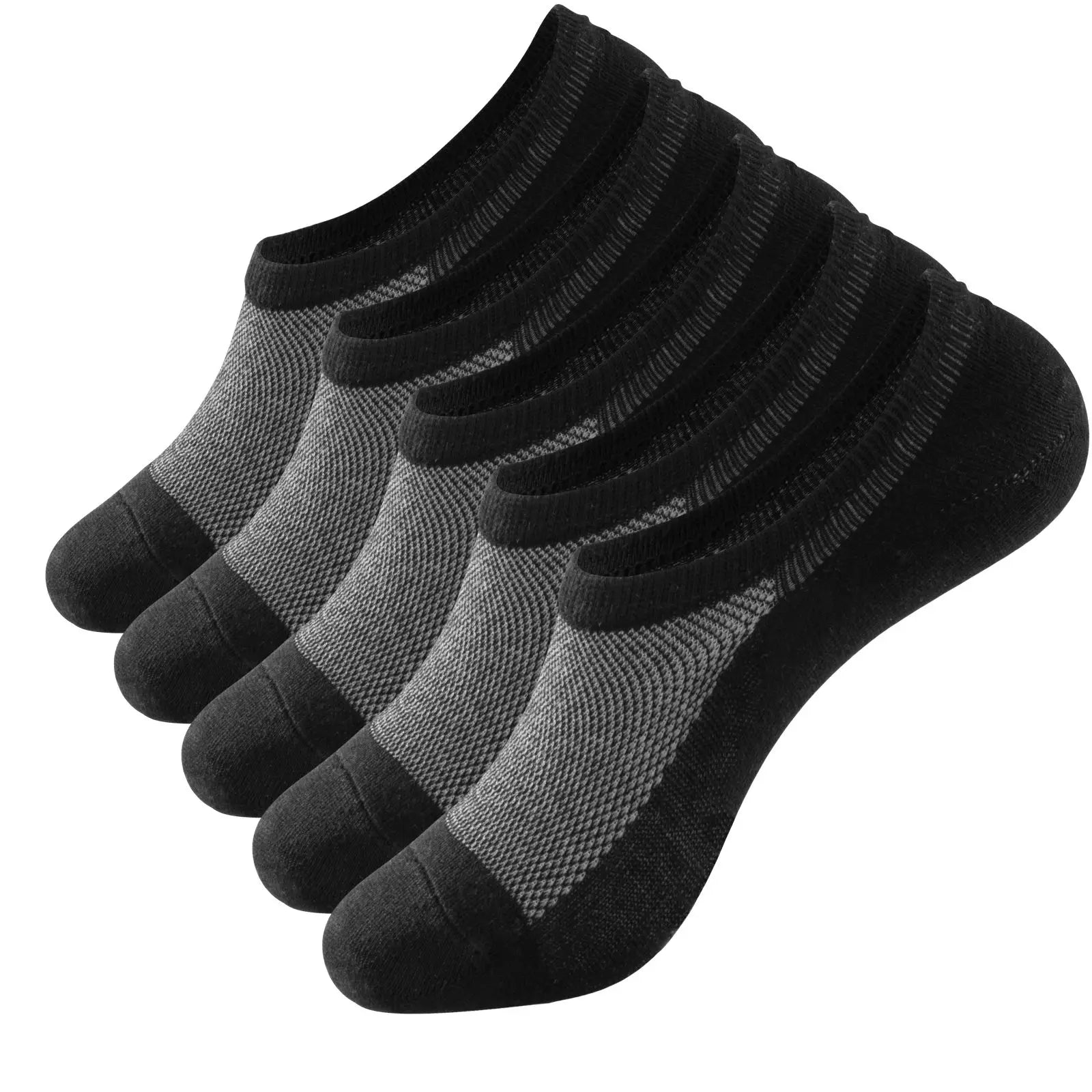 RMSWEETYIL 5 Pairs No Show Low Cut Short Invisible Liner No Slip Socks for Men and Women Cotton Thin Flat No See Boat Shoe Socks