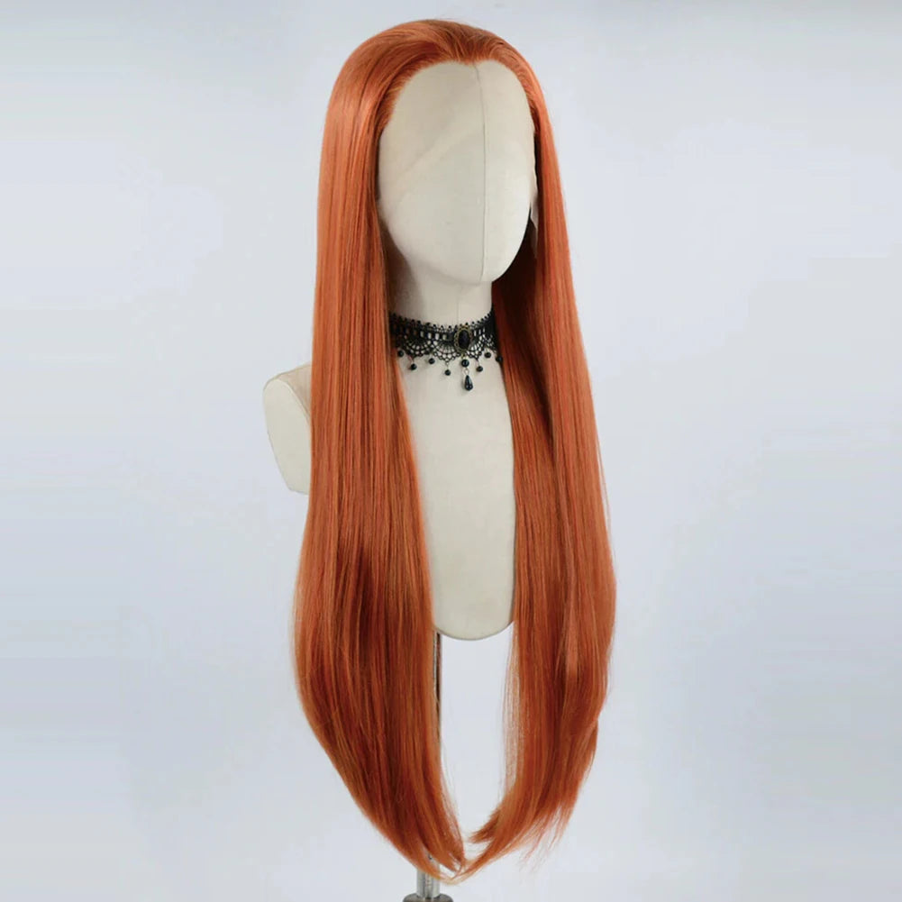 Charisma Synthetic Lace Front Wig Long Silky Straight Hair Heat Resistant Hair Synthetic Wigs For Women Ginger Blonde Wig
