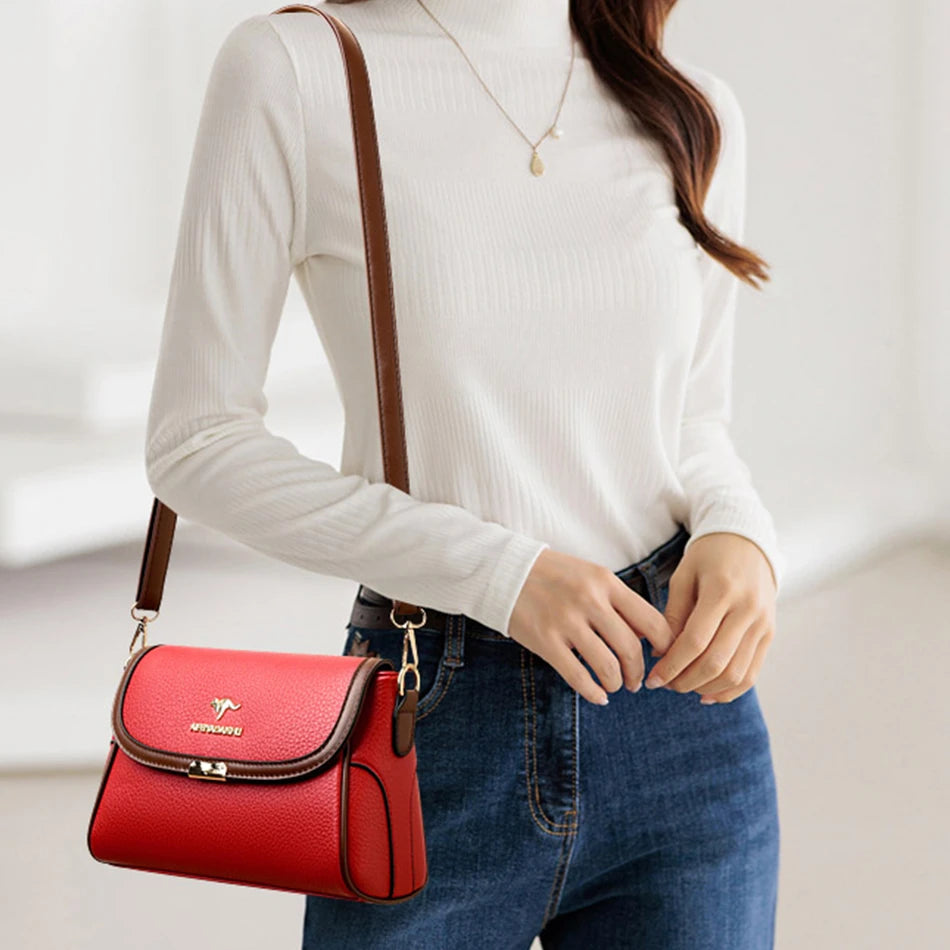 Solid Color Top Quality Leather Small Shoulder Bagsfor Women 2026 Hot Messenger Bags with StrapDesigner Crossbody Bag Sac AMain
