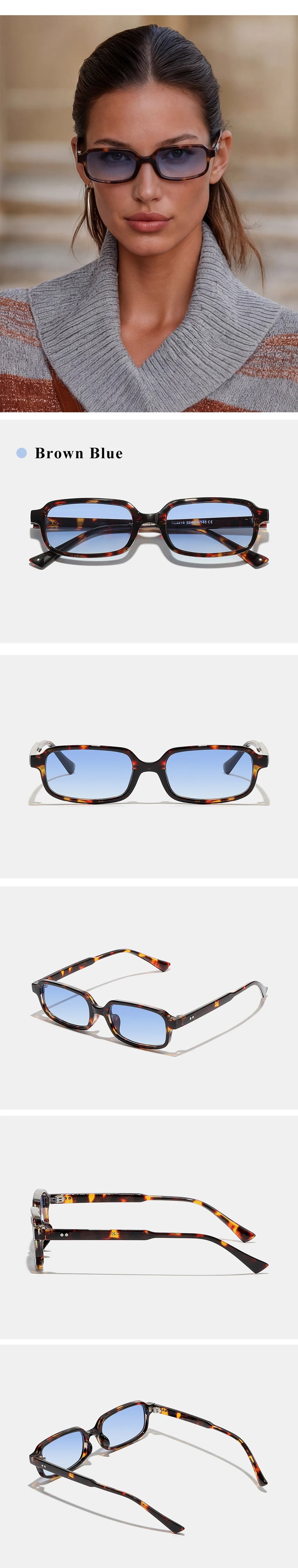 Ruiao Women Small Square Sunglasses Retro Fashion UV400 Sun Glasses for Women Luxury Brand Designer Eyewear Female Shades