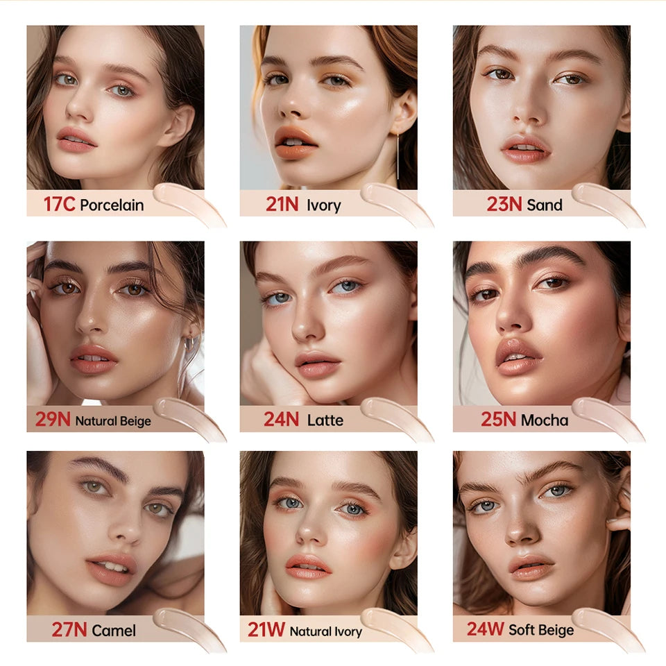 Sunscreen Cushion Foundation Fit Cushion Foundation Full Coverage Waterproof Long-lasting Concealer Long-lasting Makeup