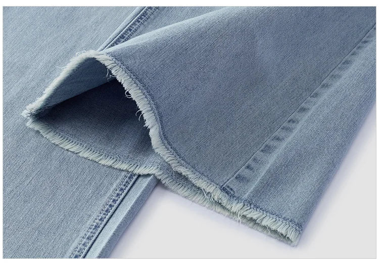 Semir Women Jeans Antibacterial 2026 Cooling Raw Hem Wide Leg Urban Casual Everyday Style Soft Comfortable Daily Wear Trendy