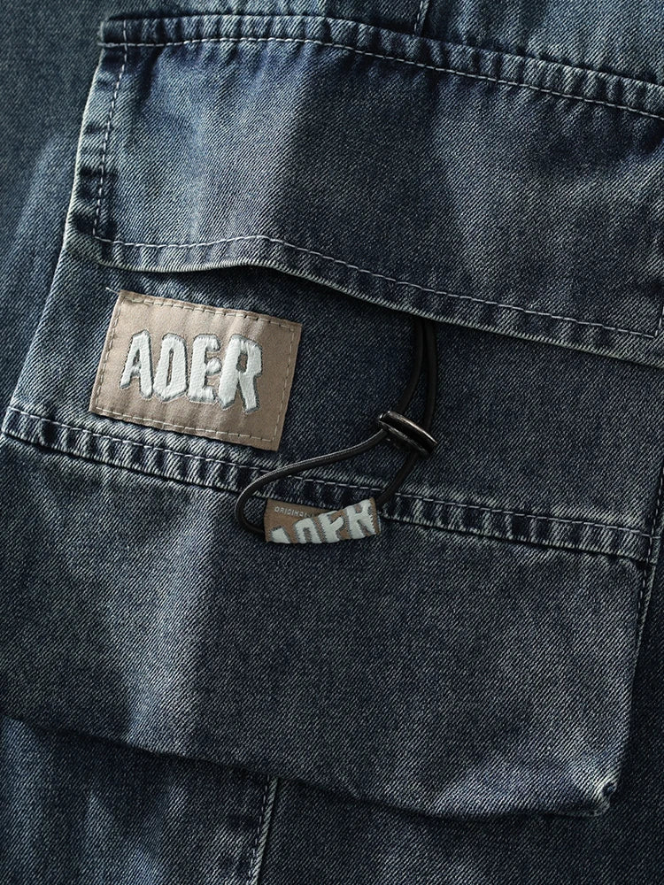 Summer Men's Straight Jeans Multi-Pockets Wide Leg Denim Cargo Pants 8XL 7XL 6XL Big Size Lightweight Baggy Jeans Trousers
