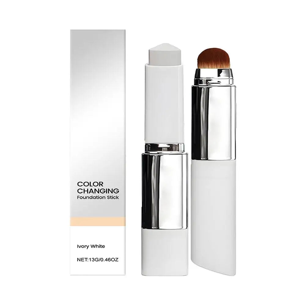 Lightweight Korean Changing Foundation Stick Hydrating Non-Sticky 20H Long-Wear Brightening Built-in Brush for All Skin Types