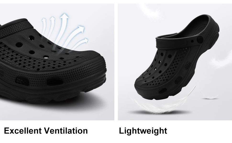 Smile Pop Casual Men Clogs Slippers Band Summer Slippers Outdoor Non-slip Beach Cozy Men Shoes Soft EVA Home Breathable Slippers
