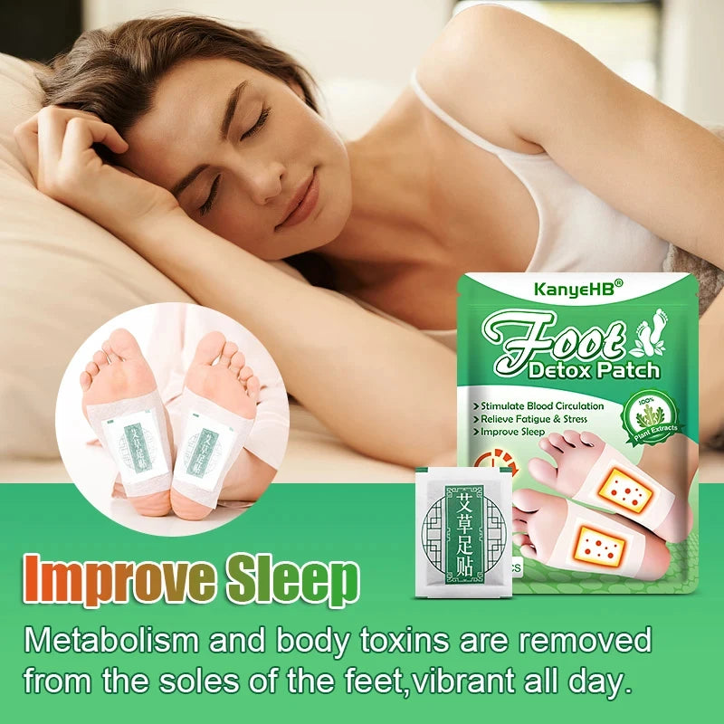 Chinese Medicine Foot Patch Organic Ginger Wormwood Foot Patch Stress Relief Feet Deep Sleep Detox Sticker Foot Care Tools