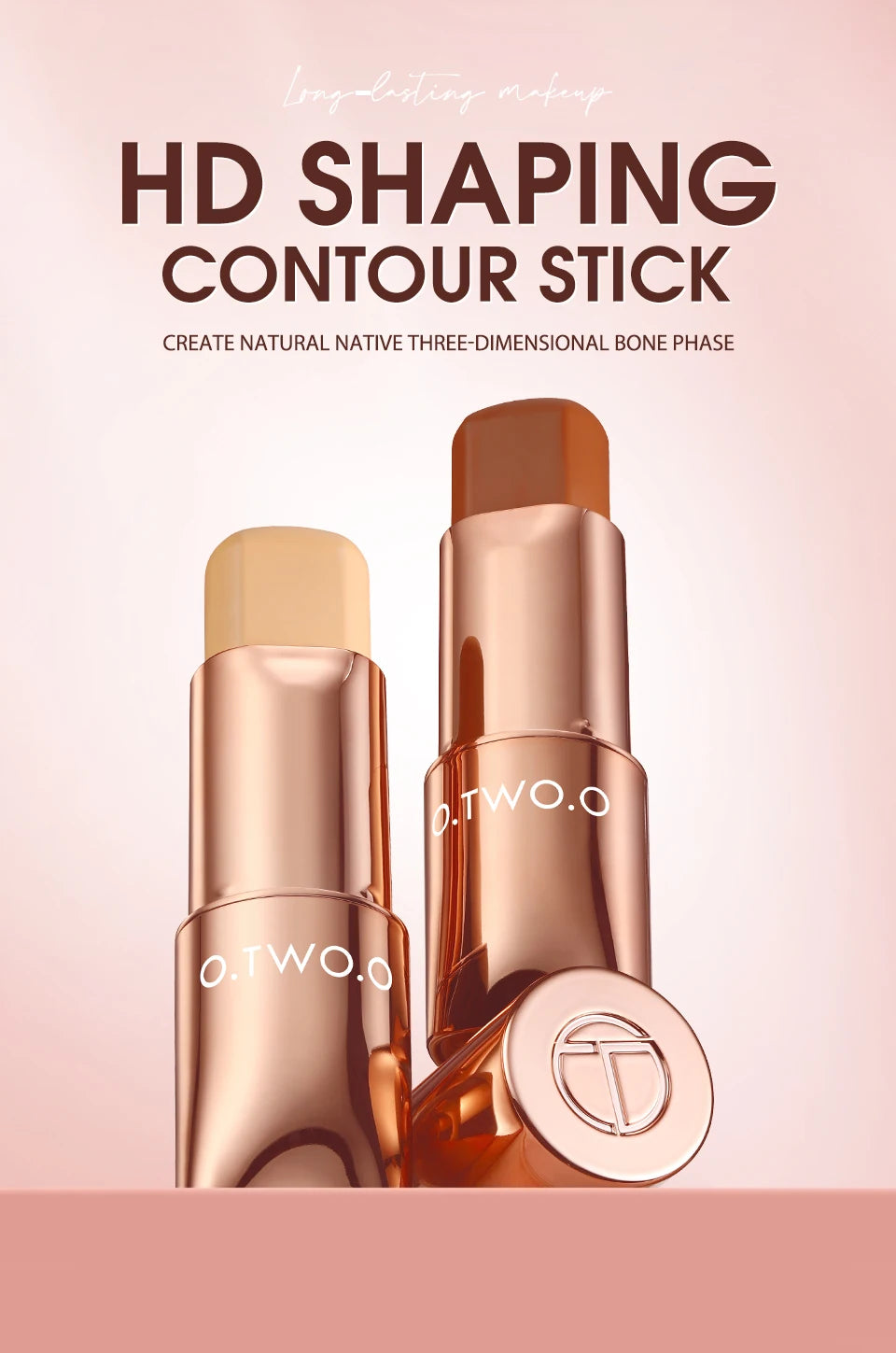 O.TWO.O Contour Stick Cream Long-wear Lightweight Brighten Stick Easy to Sculpt Face Concealer Bronzer Contouring Makeup Pen