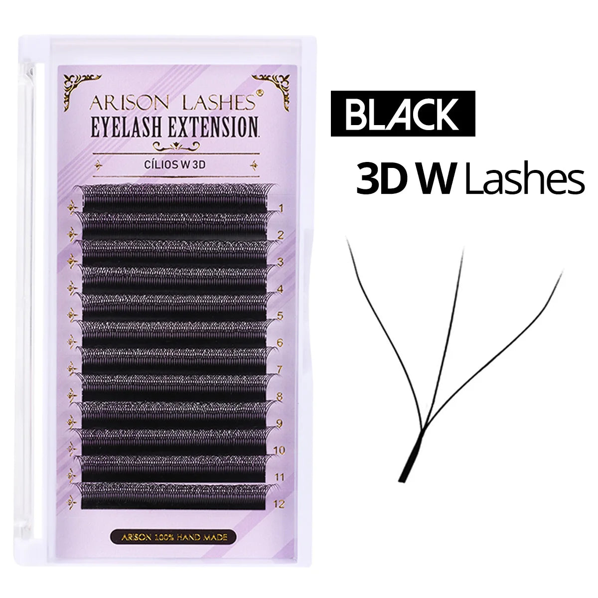ARISON 3D/4D/5D/6D W-Shape Eyelashes Extension Premade Volume Fans YY-shape Lashes Faux Mink Soft Easy Faning Natural Lash