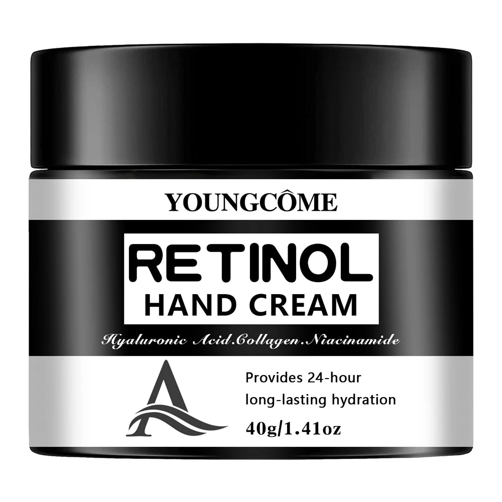 YOUNGCOME Retinol Hand Cream with Hyaluronic Acid & Collagen - 24-Hour Long-Lasting Hydrating Hand Moisturizer 40/70g