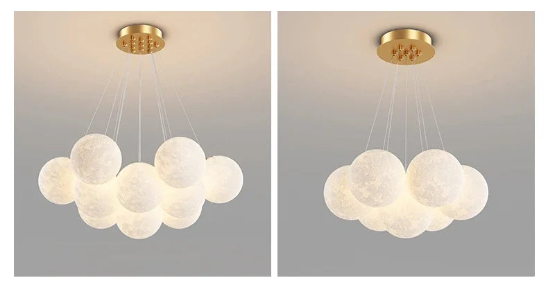 Modern Minimalist LED Ceiling Pendant Lamps Design Cream Ball Chandelier Light Home Decor for Living Dinning Room Bedroom Indoor