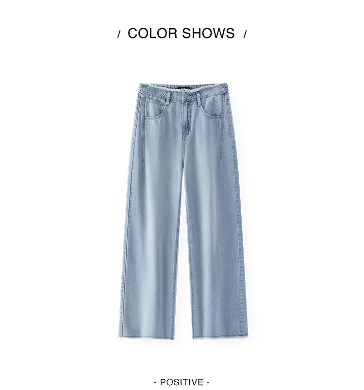 Semir Women Jeans Antibacterial 2026 Cooling Raw Hem Wide Leg Urban Casual Everyday Style Soft Comfortable Daily Wear Trendy