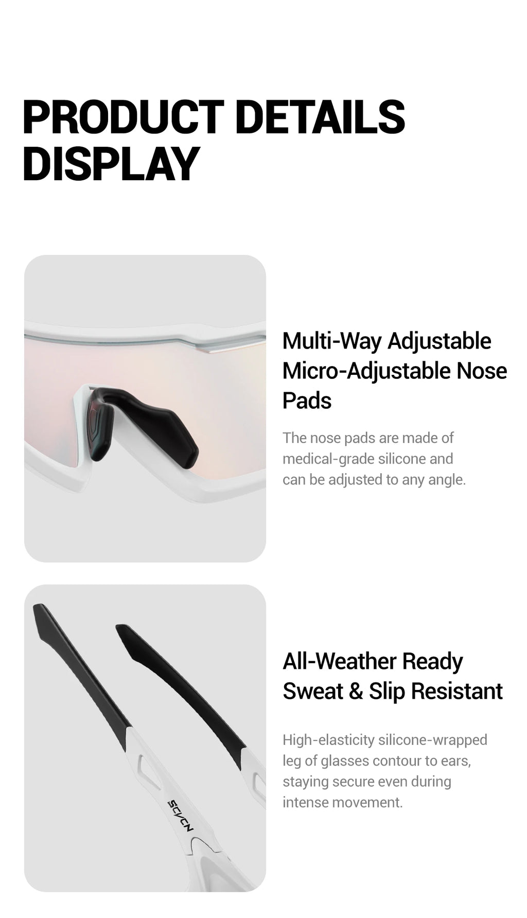 SCVCN Photochromic Sunglasses for Man Cycling Glasses MTB Riding Skating UV400 Fishing Goggles Woman Bike Bicycle Baseball 2026