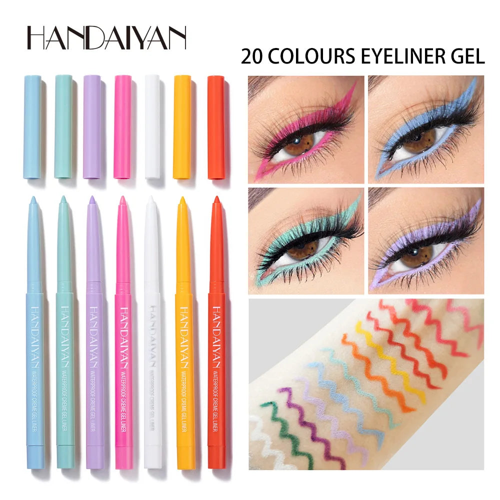 Waterproof Creamy Eyeliner Pencil Set Long Lasting Smooth Gel Professional Eye Makeup Vibrant Colors Kit