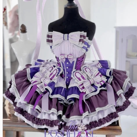 New Girls Birthday Lolita Dress 2026 Spring and Summer Women's Tube Top Satin Bowknot Slim Pettiskirt Short Mini Party Dress