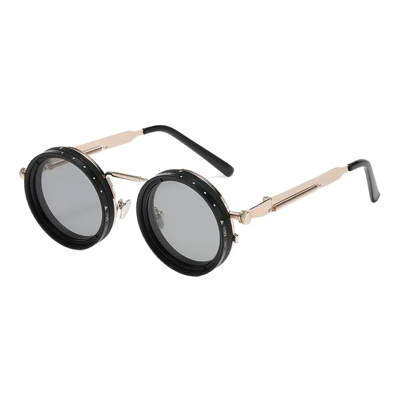 Polarized Round Sunglasses ND9 Adjustable Dimming Sun Glasses Steampunk Men Women Retro Punk Fishing Eyewear Outdoor With Case