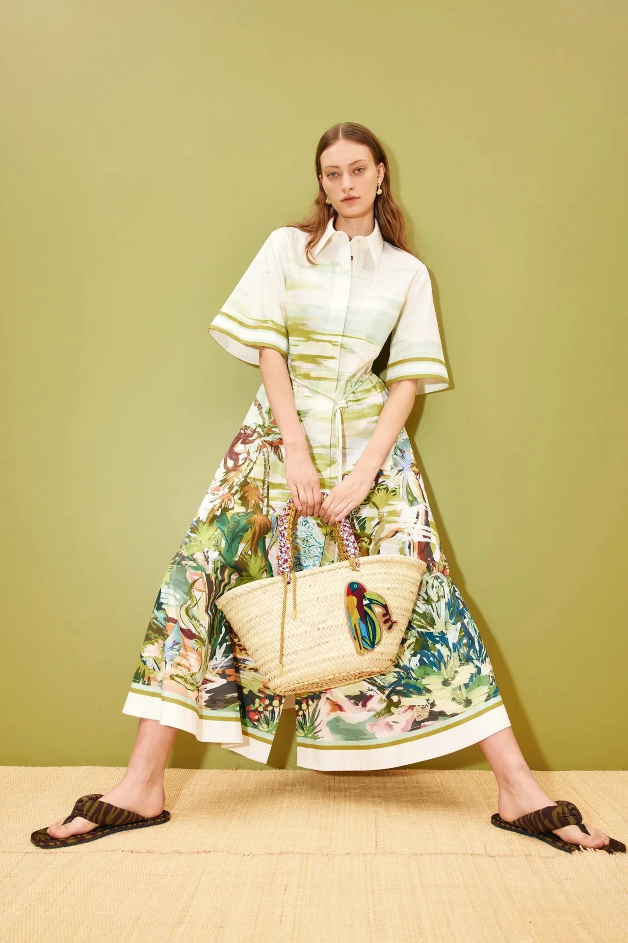 New Casual Fashion Linen Shirt Collar Cardigan Long Dress