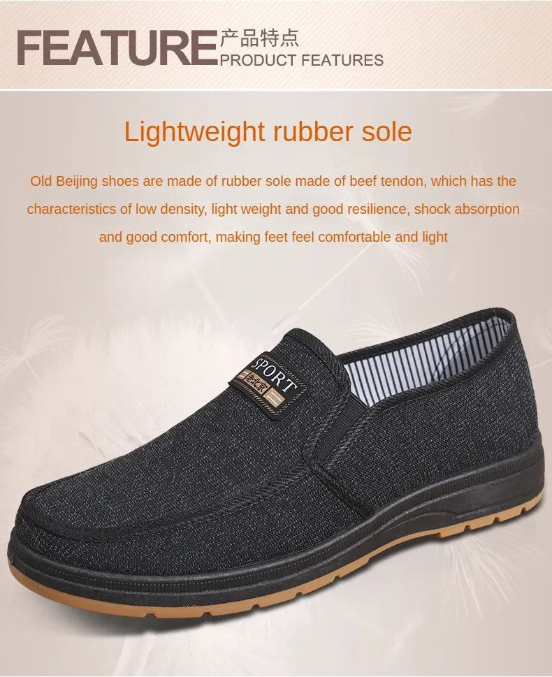 Hot selling men's sports shoes for spring and summer 2024, casual old Beijing walking shoes, breathable men's cloth shoes