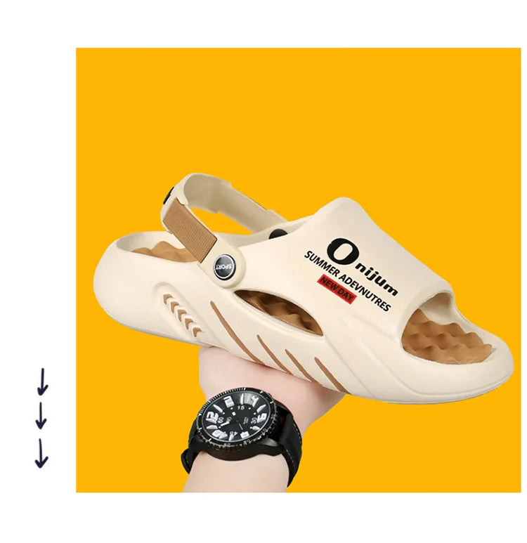 Pallene Summer Men's Slippers EVA Lightweight Slides Indoor Outdoor Sandals Leisure Beach Shoes Comfort Soft Sole Men's Slippers