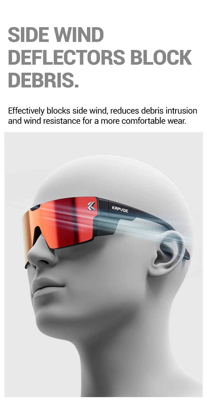 Kapvoe 2026 Hiking Eyewear Cycling Glasses Polarized MTB Bike Sunglasses UV400 Lenses Men Women Sunglasses Protective Glasses