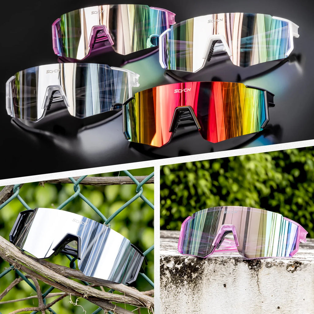 SCVCN Fashion Sunglasses for Men Women Sports Glasses Hiking Eyewear Outdoor Cycling  MTB Bike Mountain UV400 Skiing Goggles