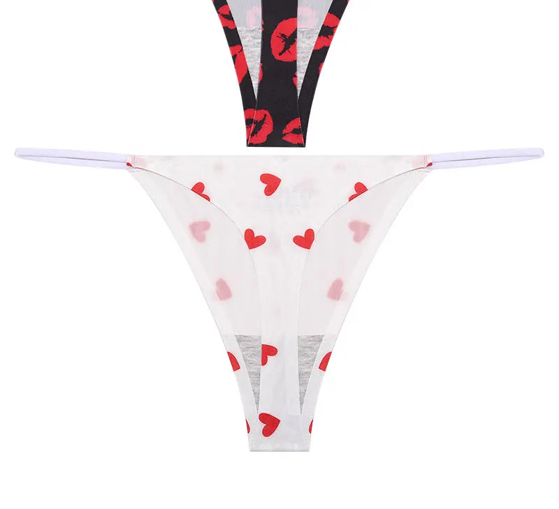 FINETOO 4PCS Seamless Thong Women Thin Strap Low Waist High Flexibility Panties Sexy Underwear Ladies Briefs T-back Comfortable