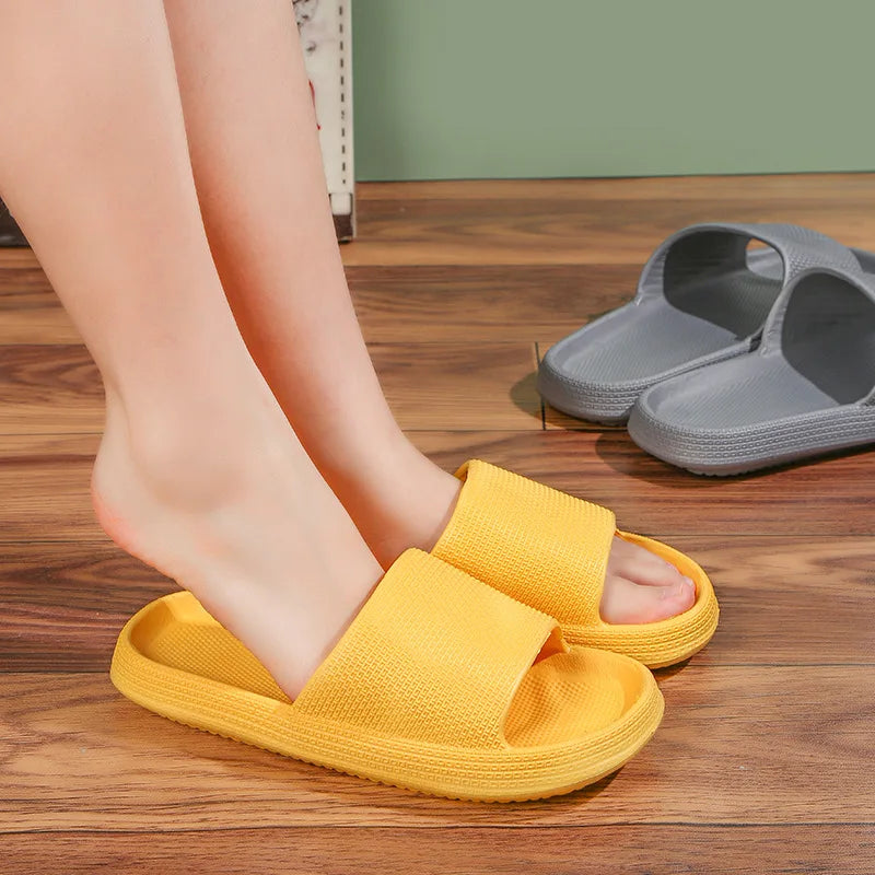 Kidmi Summer Thick Sole Slippers Women Sandals Household Softsole Slippers Antiskid Breathable Shoes Flat Sandals For Women