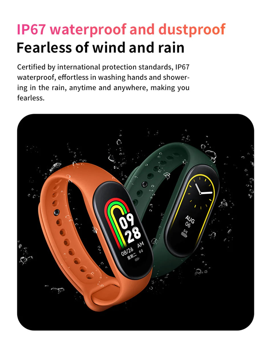 2026 New Hot Amoled Men Smart Band Women Heart Rate Smart Wartch Waterproof Smart Bracelet Sport Fitness Tracker For Android IOS