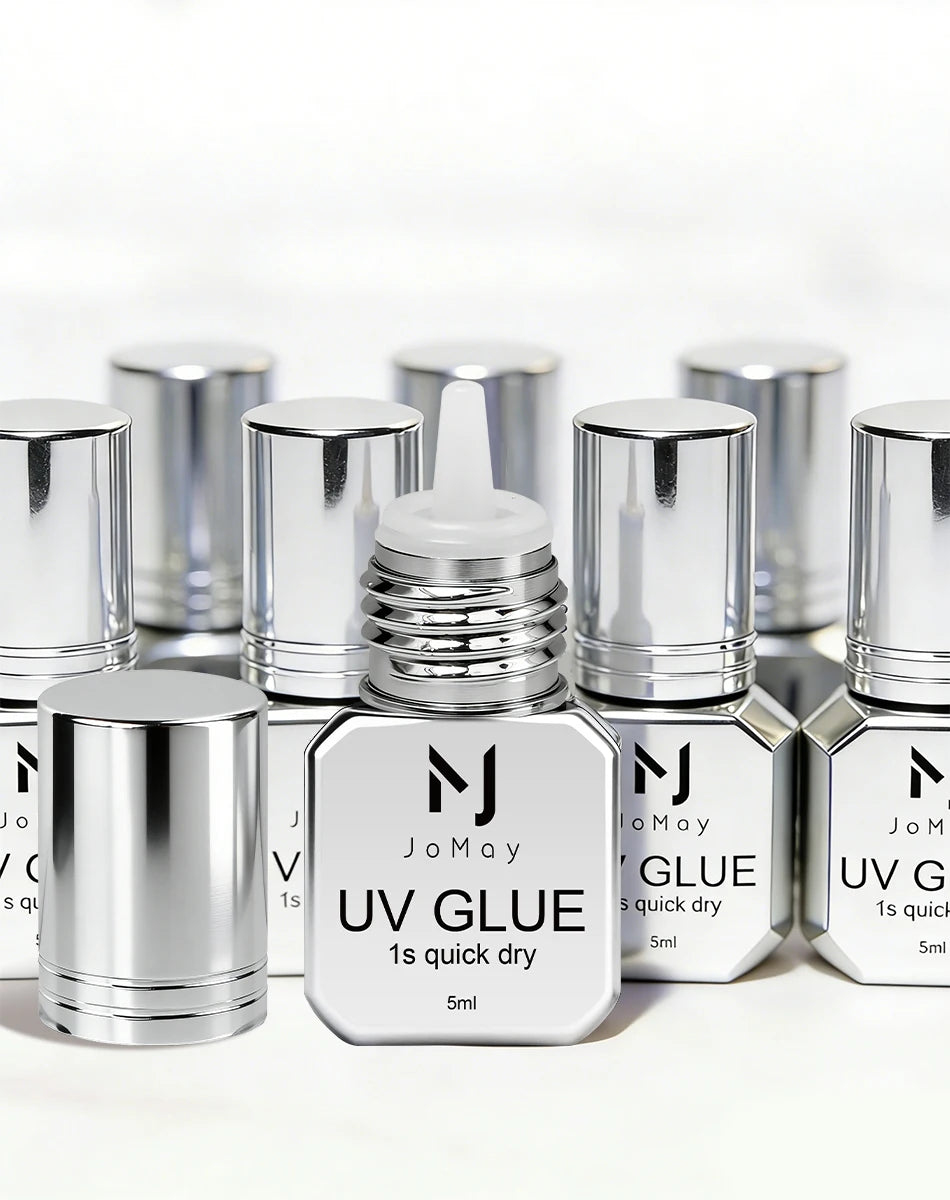 JOMAY UV Glue Lash Glue Extra Strong Eyelash Glue Extension Supplies UV Glue 5ML Waterproof Adhesive 3 bottles