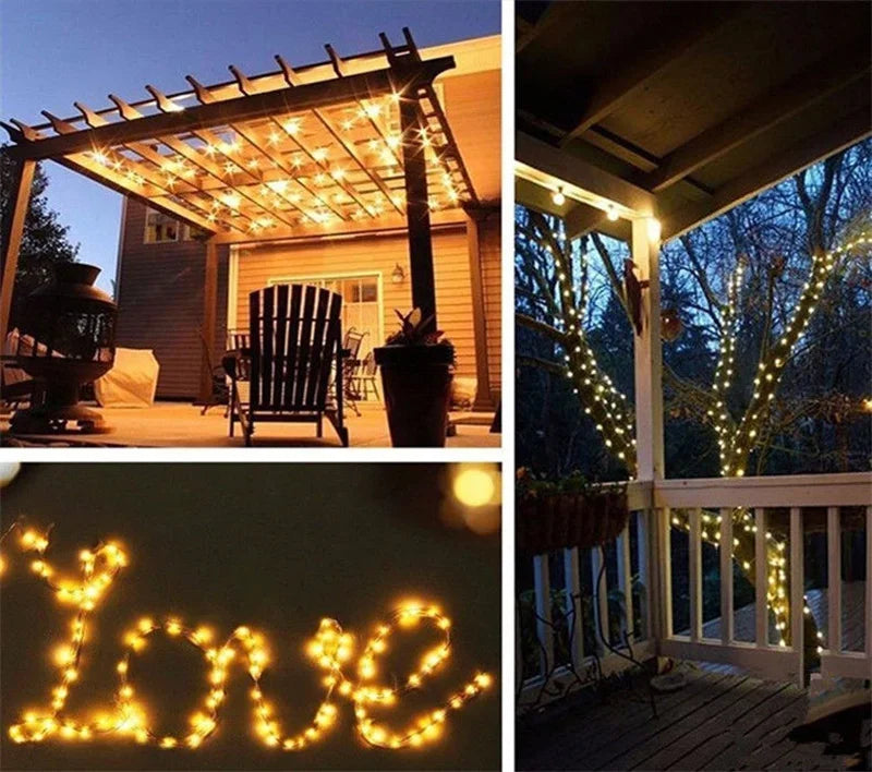 LED Solar Light Outdoor Garden Fairy String Light Led Twinkle Waterproof Lamp for Christmas Patio Tree Party 7m/12m/23m/33m