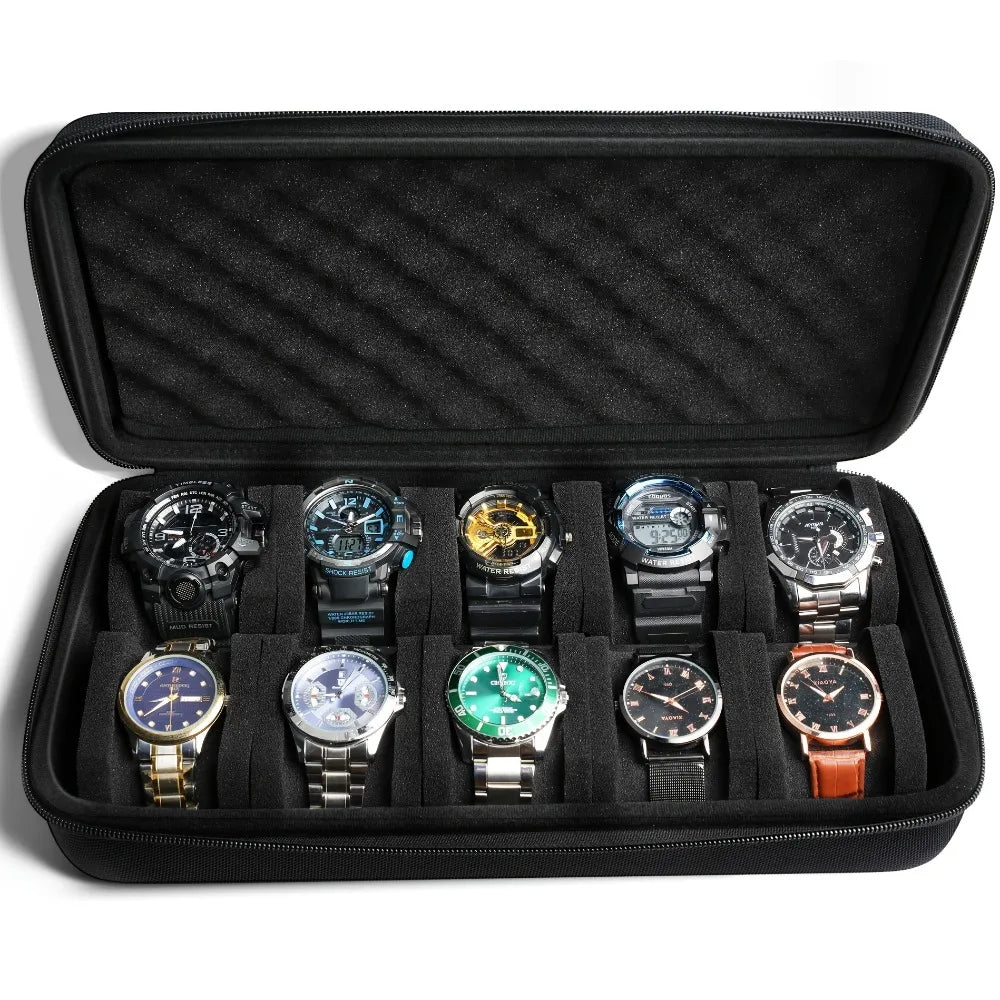 5/10 Slots Hard Shell Watch Storage Box, Carry Case, Display Organizer, Watch Box Holder Display Cabinet, Ideal for Gifts