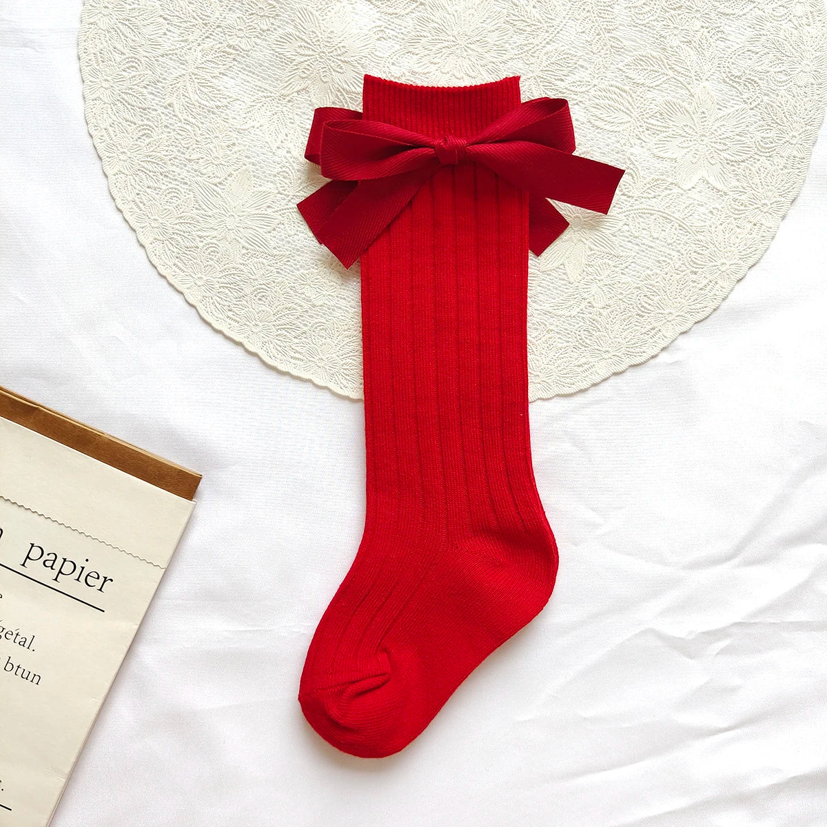 14 Colors Princess Girls Long Sock Big Bowknot Infant Baby Stockings Kids Cotton Sock Knee High Breathable Soft Children Socken