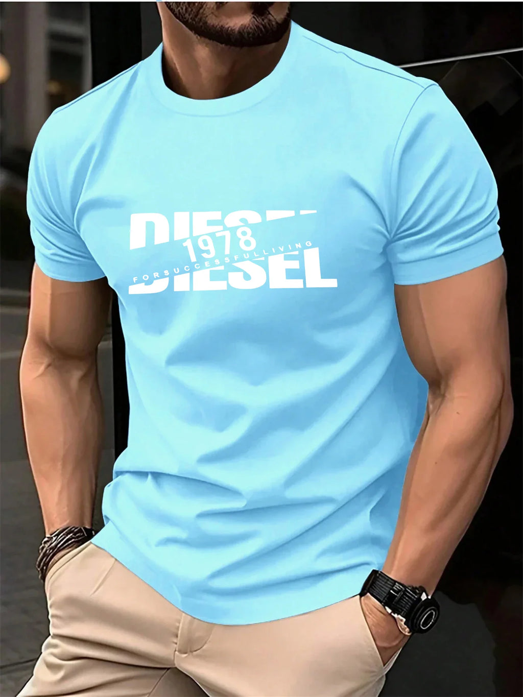 New trendy men's fashion T-shirt, black T-shirt, comfortable summer T-shirt, pure cotton short sleeved T-shirt, 2026 bestseller
