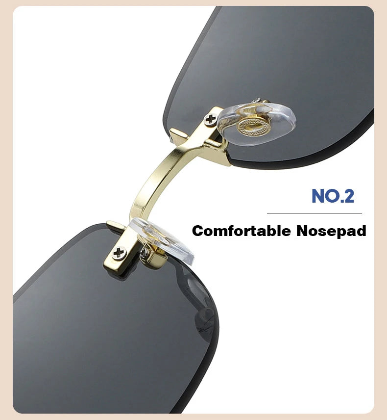 New Small Narrow Rimless Sunglasses Fashion Frameless Rectangle Tinted Lens Eyewear 90s Glasses for Women Men