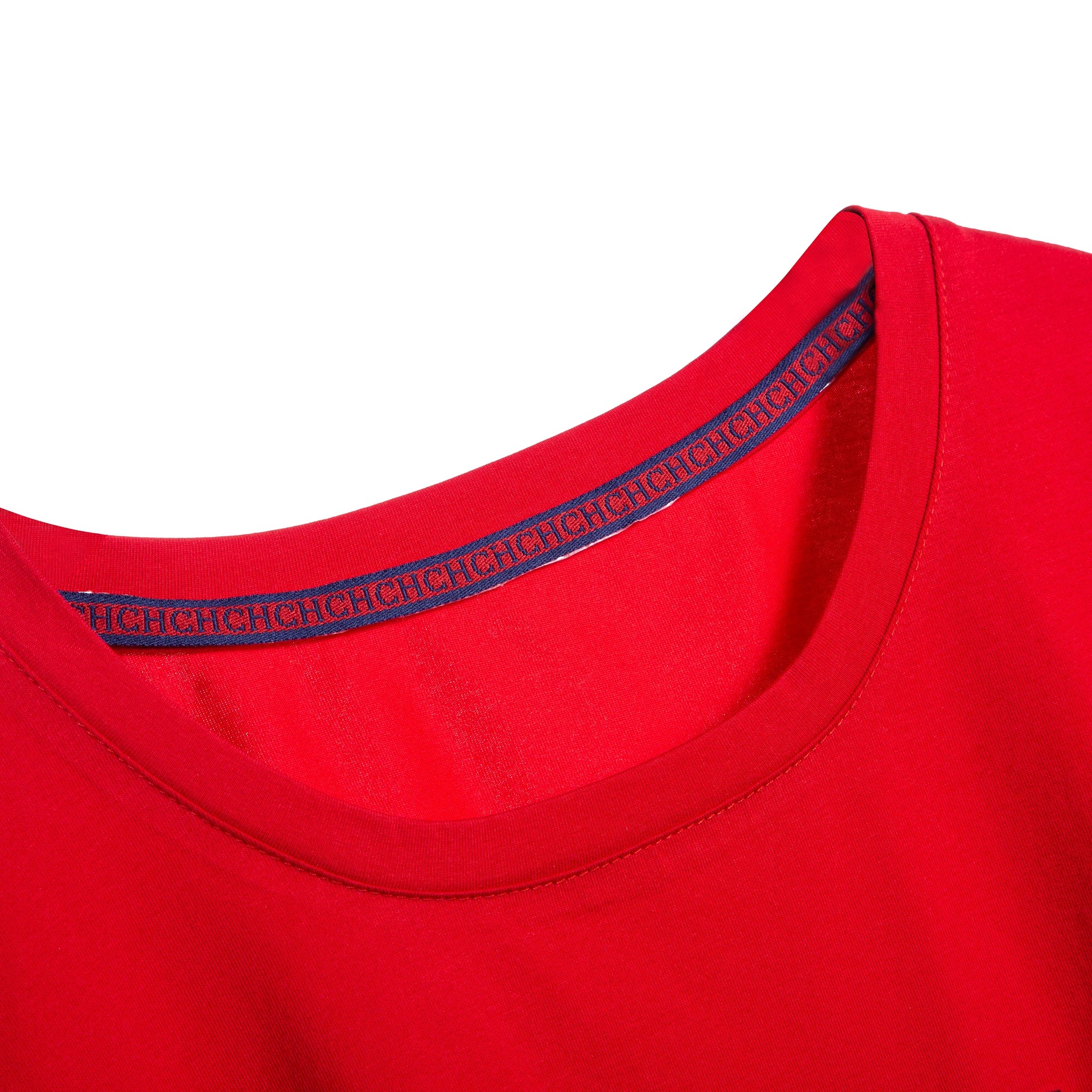 CHCH Women's T-shirt 2025 New Hand Embroidered Heavy Industry Casual Top Simple Round Neck Short Sleeve Women's Clothing