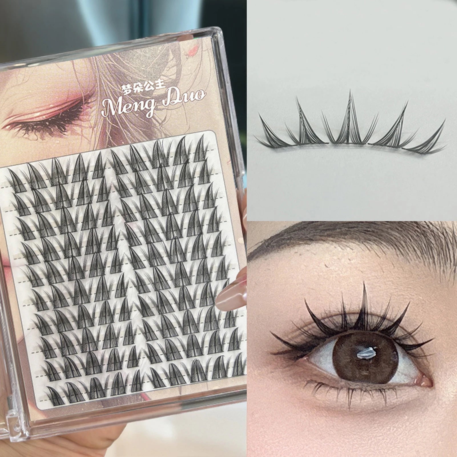 10 Rows 3D Wispy Manga Sunflower Fake Eyelashes Fluffy Volume False Eyelashes Extension for Eye-Lifting Effect DIY Makeup Tools