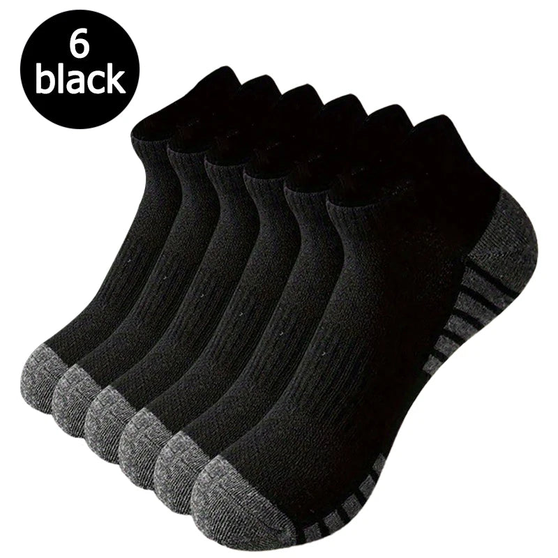 6/12 pairs of anti odor and sweat absorbing mesh breathable socks suitable for running outdoor sports men's and women's socks