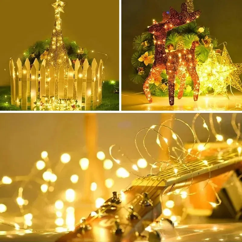 LED Solar Light Outdoor Garden Fairy String Light Led Twinkle Waterproof Lamp for Christmas Patio Tree Party 7m/12m/23m/33m