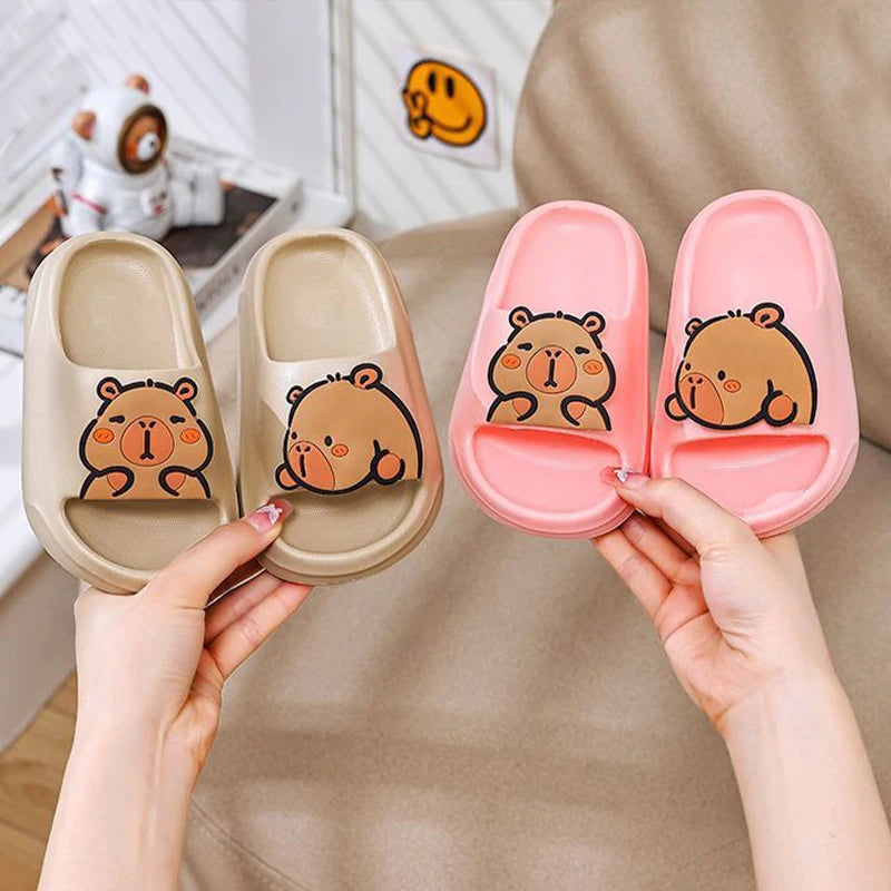 Children Slippers Boys Cute Capybara Home Slippers Summer Non Slip Soft Bottom Bathroom Slippers