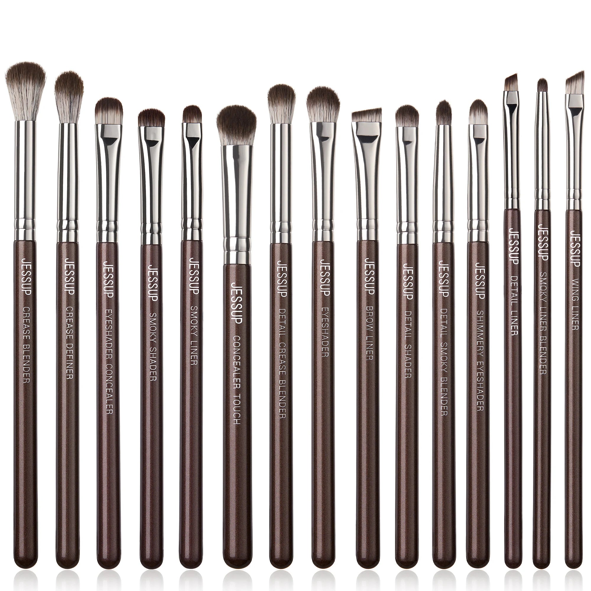 Jessup Makeup Brushes Set 15/25pcs Premium Synthetic Brown Make up Brushes Foundation Eyeshadow Concealer Blush Eyeliner, T511