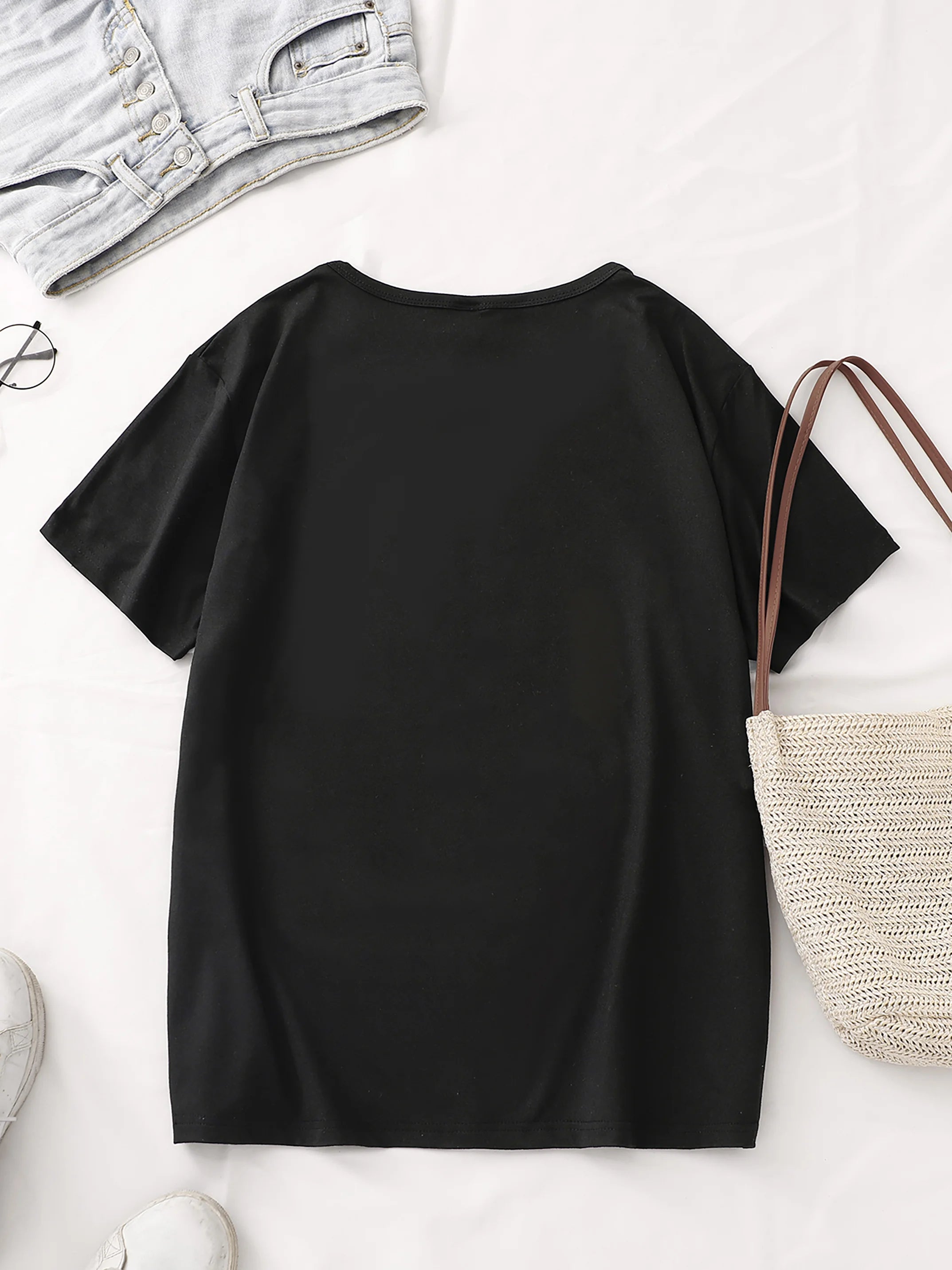 Women's Sporty Casual Striped Bear Print T-Shirt - Breathable Moisture-Wicking Lightweight Soft  Round Neck Short Sleeve Top