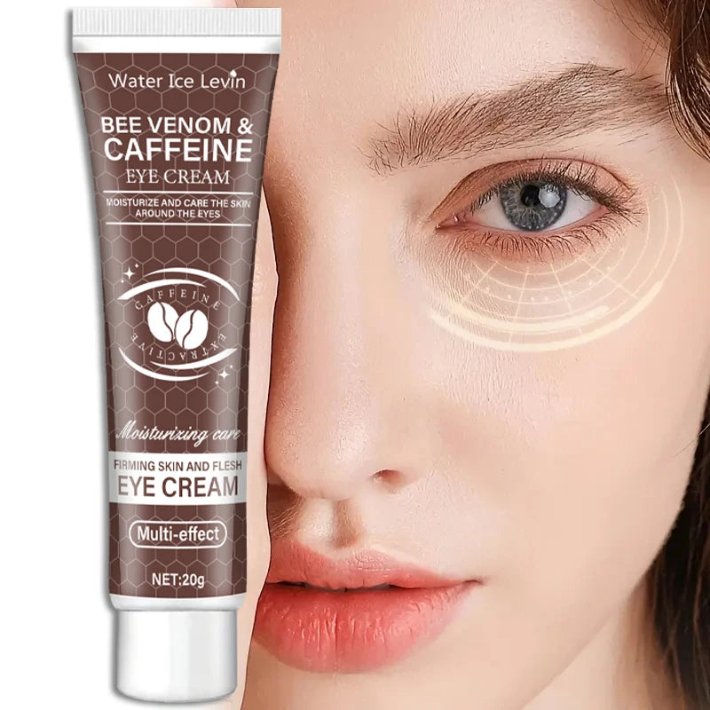 Natural Caffeine Powerful Moisturizing Firming Eye Cream 20g for Puffy and Dark Circles Post-Lifting Area after Using, Reduce Wrinkles and Aging, Light Beige Relaxation
