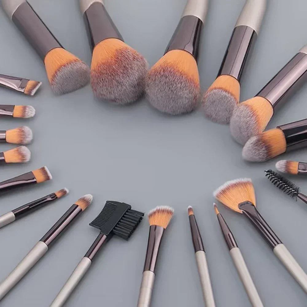 20/40Pcs Makeup Brushes and Sponges Set, Brown Makeup Puff, Beauty Egg, Headband, Wristband Remover Kit, Makeup Tool, Gift,