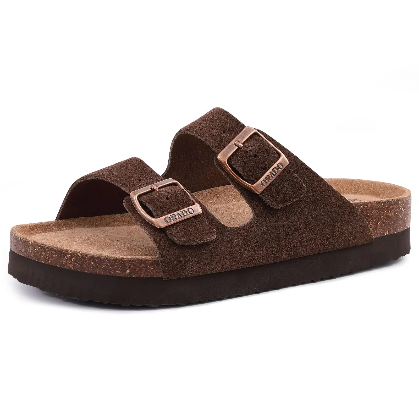 Bebealy Women's Cork Footbed Slide Men Sandal Summer Outdoor Sandals With Adjustable Buckle Beach Sandals Vacation Pool Sandals