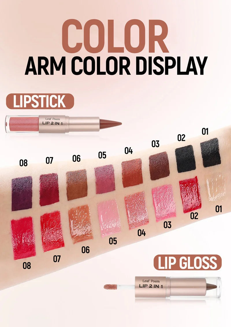 Black Brown Tapered Lip Liner Contour Pencil Double Head Mirror Plumping Lip Glaze Crystal Gloss Sexy Red Lips Tint Makeup New